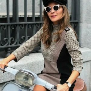 Zara • Patchwork Long Sleeve Dress